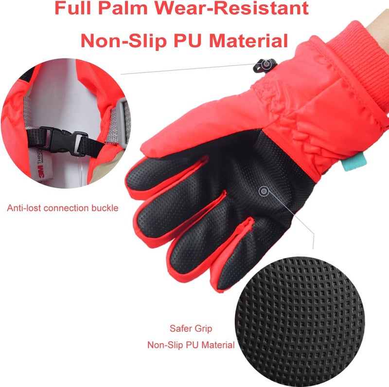 7-Mi Kids Winter Warm Water-Resistant Gloves for Skiing/Snowboarding/Cycling/Riding Outdoor Activities Children Mittens - Image 4
